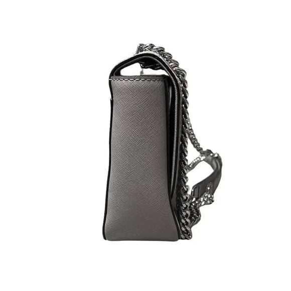 NEW WITH TAGS MICHAEL KORS pearl grey Tina Clutch Cross Body Leather Handbag - Picture 6 of 14